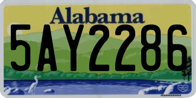 AL license plate 5AY2286