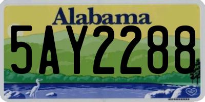 AL license plate 5AY2288