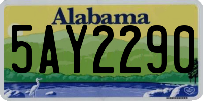 AL license plate 5AY2290