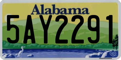 AL license plate 5AY2291