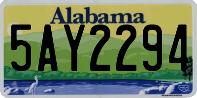 AL license plate 5AY2294