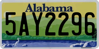 AL license plate 5AY2296