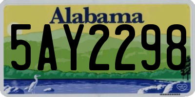 AL license plate 5AY2298