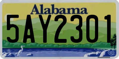 AL license plate 5AY2301