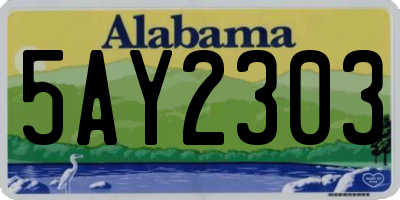 AL license plate 5AY2303