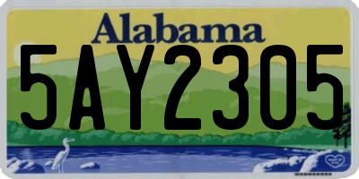 AL license plate 5AY2305
