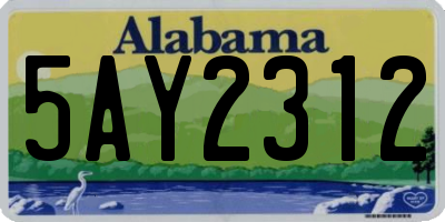 AL license plate 5AY2312