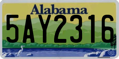 AL license plate 5AY2316