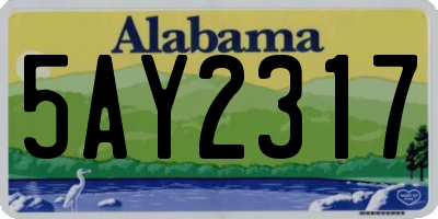 AL license plate 5AY2317
