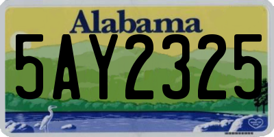 AL license plate 5AY2325