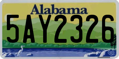 AL license plate 5AY2326