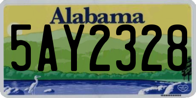 AL license plate 5AY2328