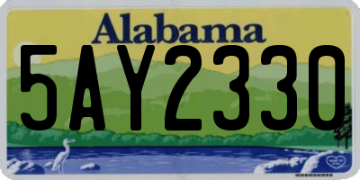 AL license plate 5AY2330