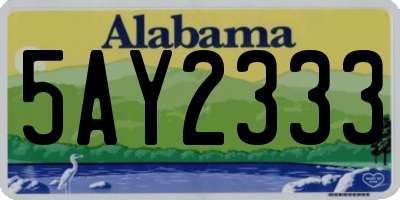 AL license plate 5AY2333