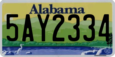 AL license plate 5AY2334