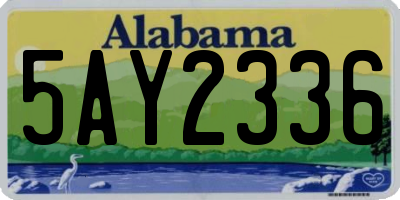 AL license plate 5AY2336