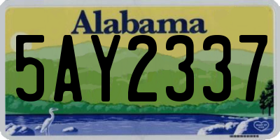 AL license plate 5AY2337