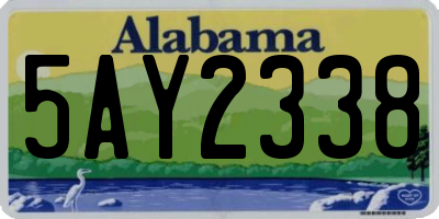 AL license plate 5AY2338