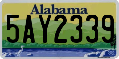 AL license plate 5AY2339
