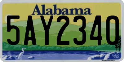 AL license plate 5AY2340
