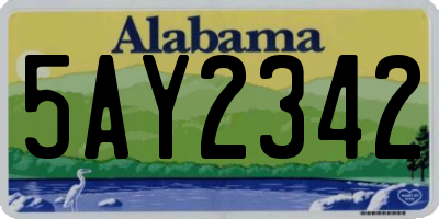 AL license plate 5AY2342