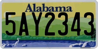 AL license plate 5AY2343