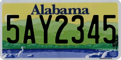 AL license plate 5AY2345
