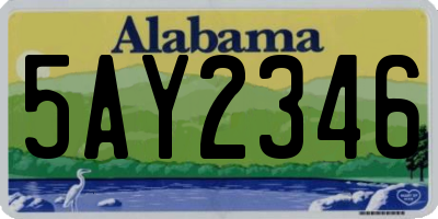 AL license plate 5AY2346