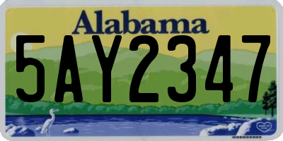 AL license plate 5AY2347