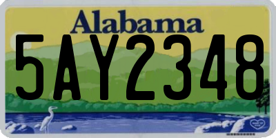 AL license plate 5AY2348