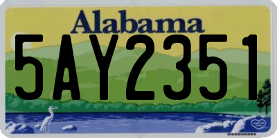 AL license plate 5AY2351