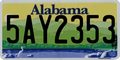 AL license plate 5AY2353