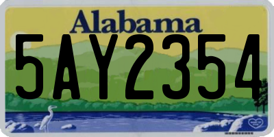 AL license plate 5AY2354