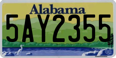 AL license plate 5AY2355