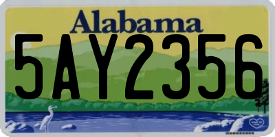 AL license plate 5AY2356