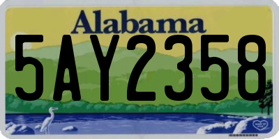 AL license plate 5AY2358