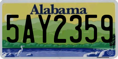 AL license plate 5AY2359