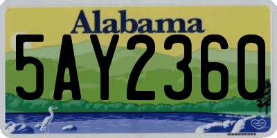 AL license plate 5AY2360