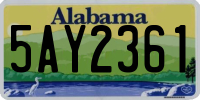 AL license plate 5AY2361