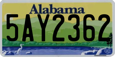 AL license plate 5AY2362