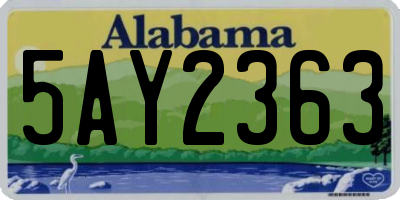 AL license plate 5AY2363