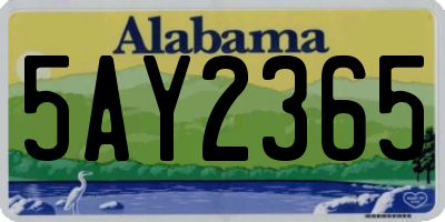 AL license plate 5AY2365