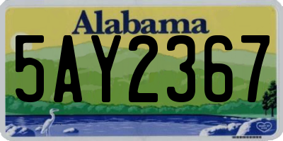 AL license plate 5AY2367