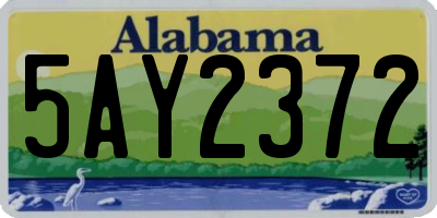 AL license plate 5AY2372
