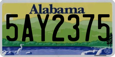 AL license plate 5AY2375