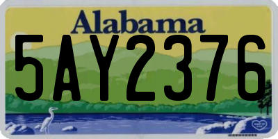 AL license plate 5AY2376