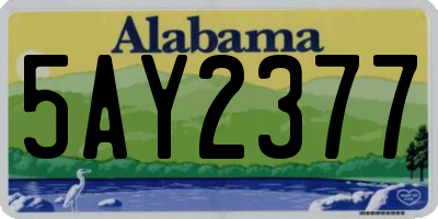AL license plate 5AY2377