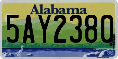 AL license plate 5AY2380