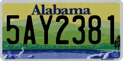 AL license plate 5AY2381