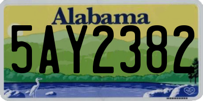 AL license plate 5AY2382